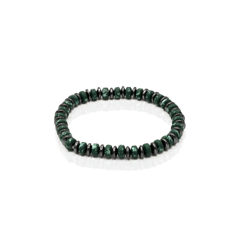 EM men's accessories bransoletka w kolorze butelkowej zieleni.jpg
