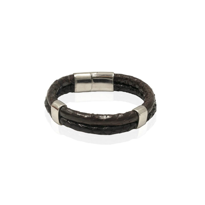 EM men's accessories bransoletka skórzana brązowa z magnetycznym zapięciem.jpg