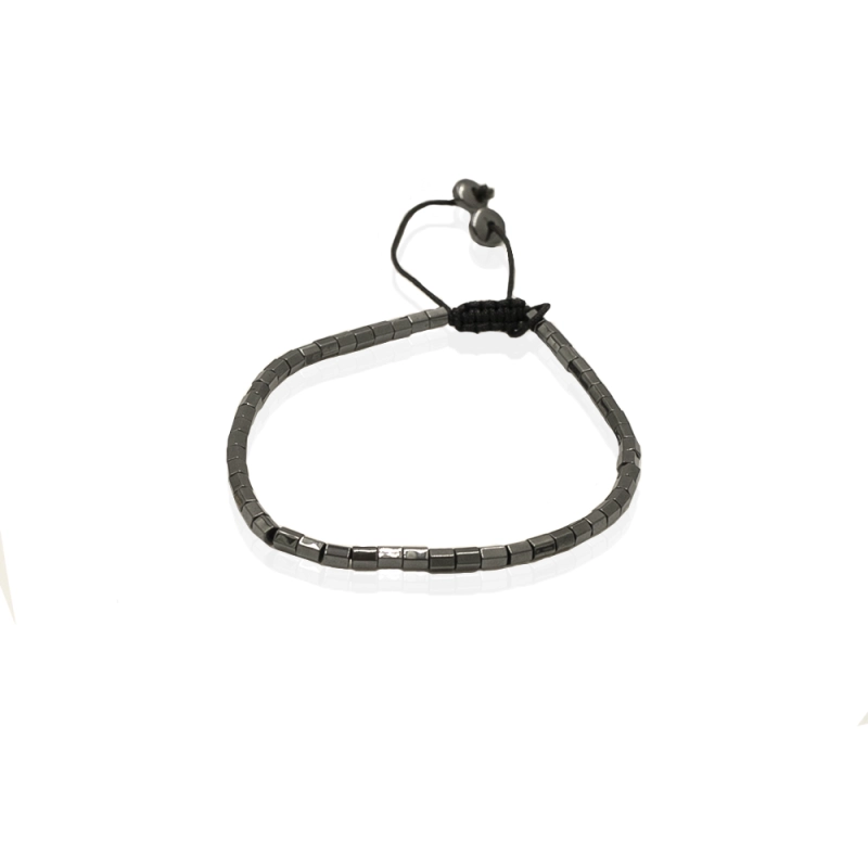 EM men's accessories bransoletka koraliki w kolorze srebrnym.jpg