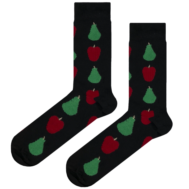 EM men's accessories zestaw ze skarpetkami czarne wzór gruszka jabłko.jpg