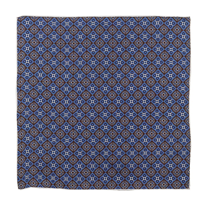 EM Men's Accessories poszetka jedwabna niebieska we wzory geometryczne.jpg