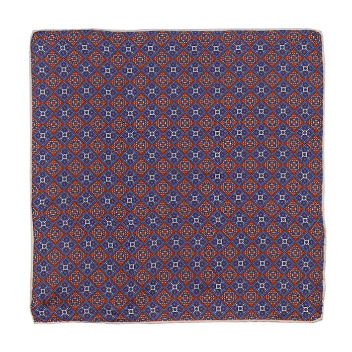 Em Men's Accessories poszetka jedwabna granatowa w kwadraty.jpg