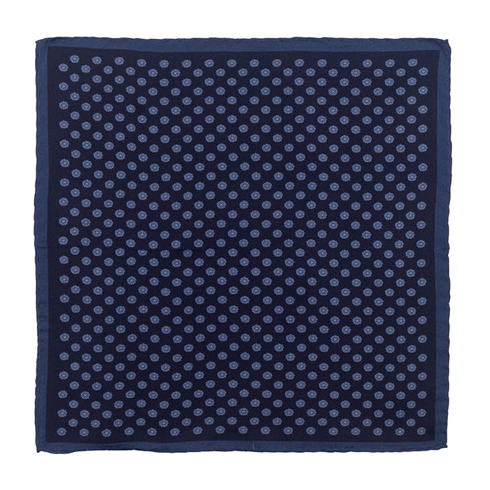 EM Men's Accessories poszetka jedwabna granatowa kropki.jpg