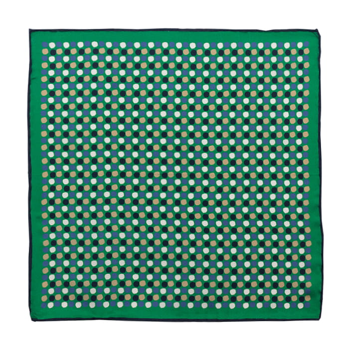 EM Men's Accessories poszetka jedwabna zielona w kropki.jpg