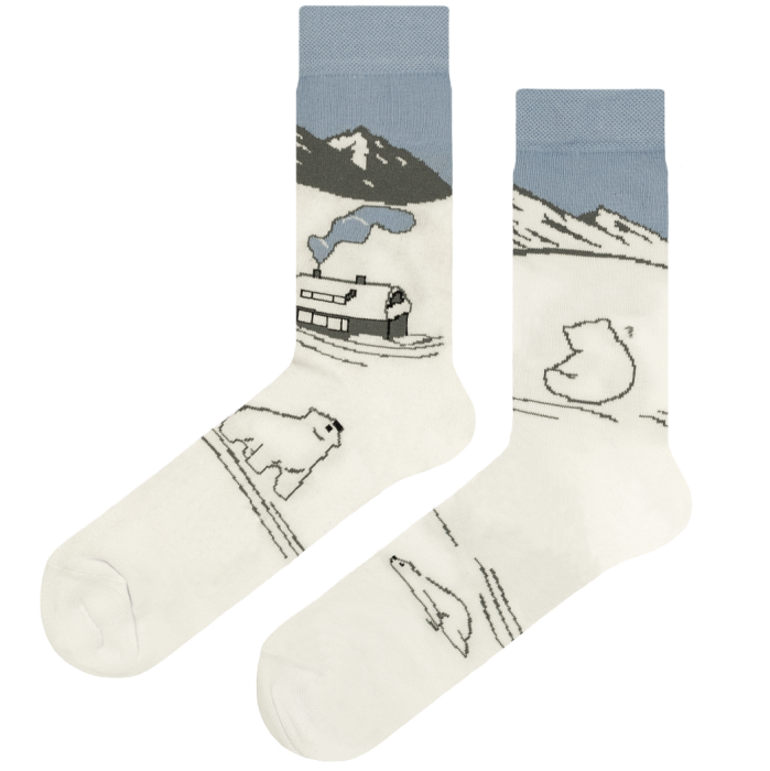 EM Men's Accessories skarpety białe w niedźwiedzie polarne z bawełny.jpg