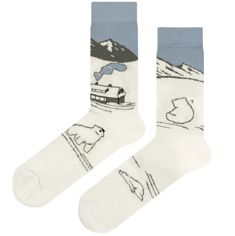 EM Men's Accessories skarpety białe w niedźwiedzie polarne z bawełny.jpg