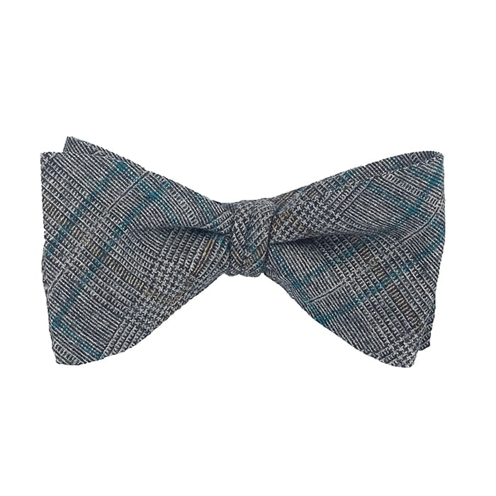 Mucha wełniana do wiązania - szare w kratkę