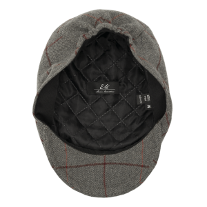 Kaszkiet jesienny wełniany szary w jodełkę EM 1