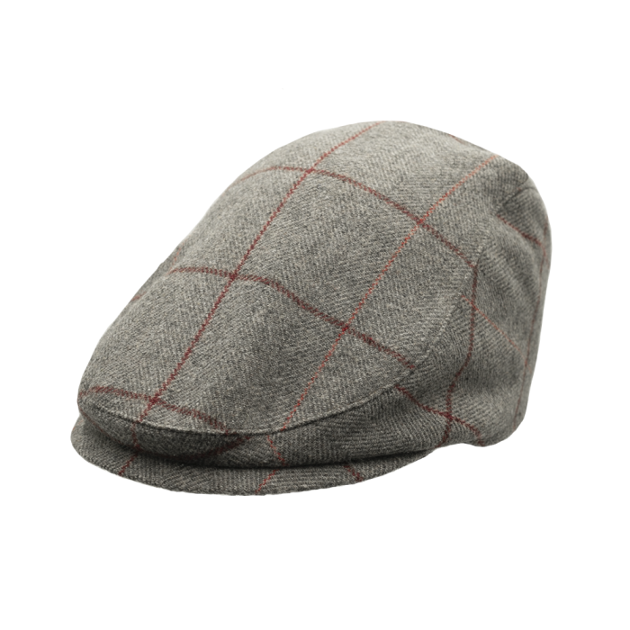 Kaszkiet jesienny wełniany szary w jodełkę EM 1