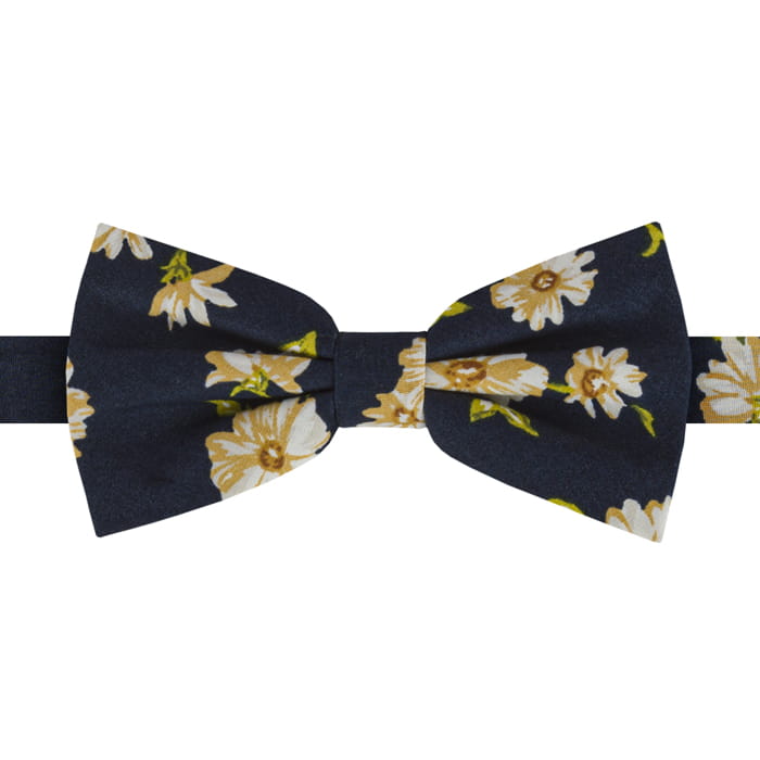 Mucha bawełniana granatowa w kwiaty