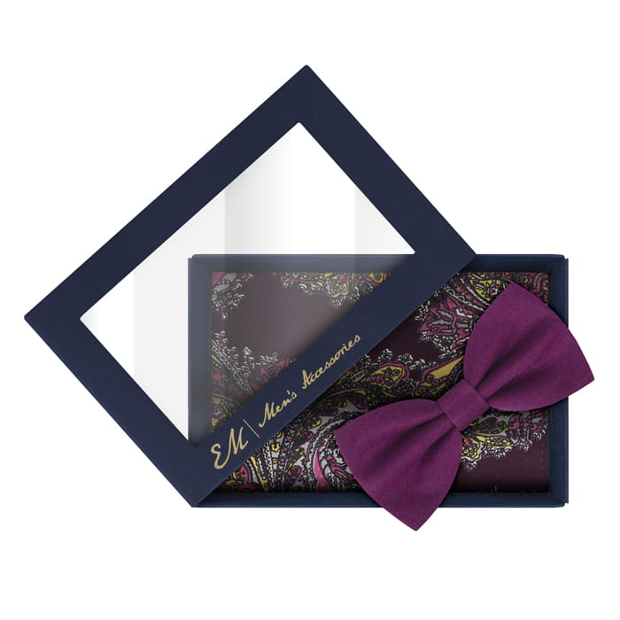 EM men's accessories zestaw prezentowy mucha z poszetką