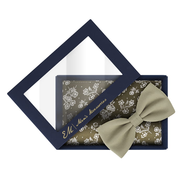 EM men's accessories zestaw prezentowy mucha z poszetką