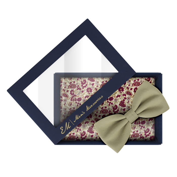 EM men's accessories zestaw prezentowy mucha z poszetką