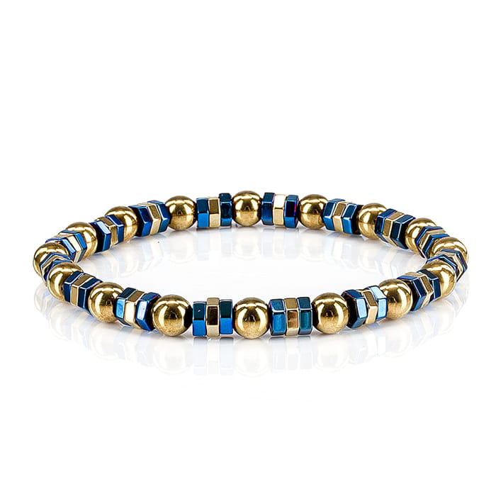 EM Men's Accessories bransoletka koraliki w kolorze złotym.jpg