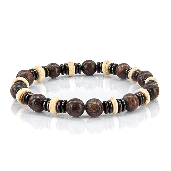 EM Men's Accessories bransoletka koraliki brązowa.jpg