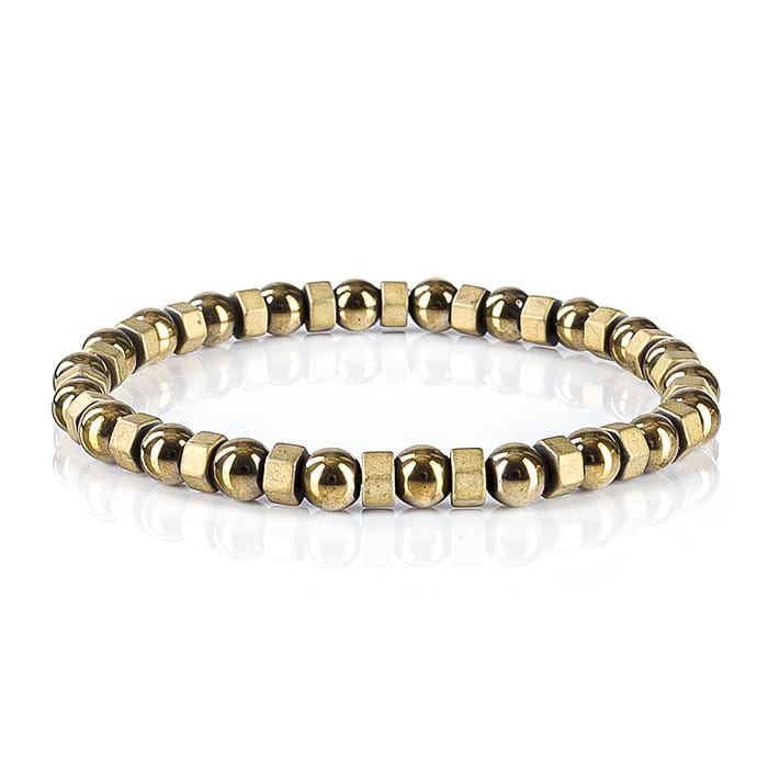 EM Men's Accessories bransoletka koraliki w kolorze złotym.jpg