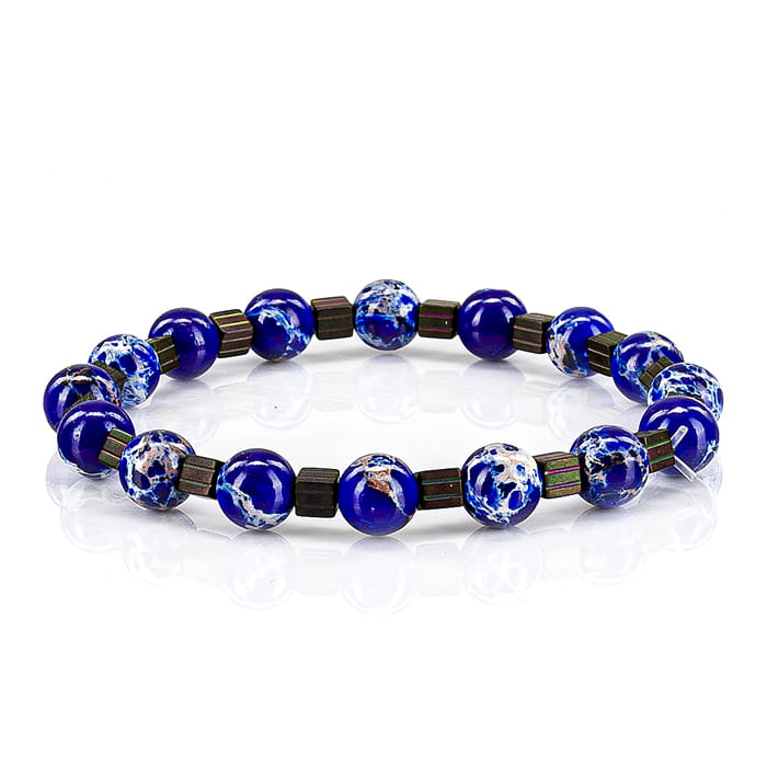 EM Men's Accessories bransoletka niebiesko-czarna koraliki.jpg