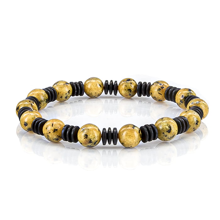 EM Men's Accessories bransoletka koraliki żółto-czarna.jpg