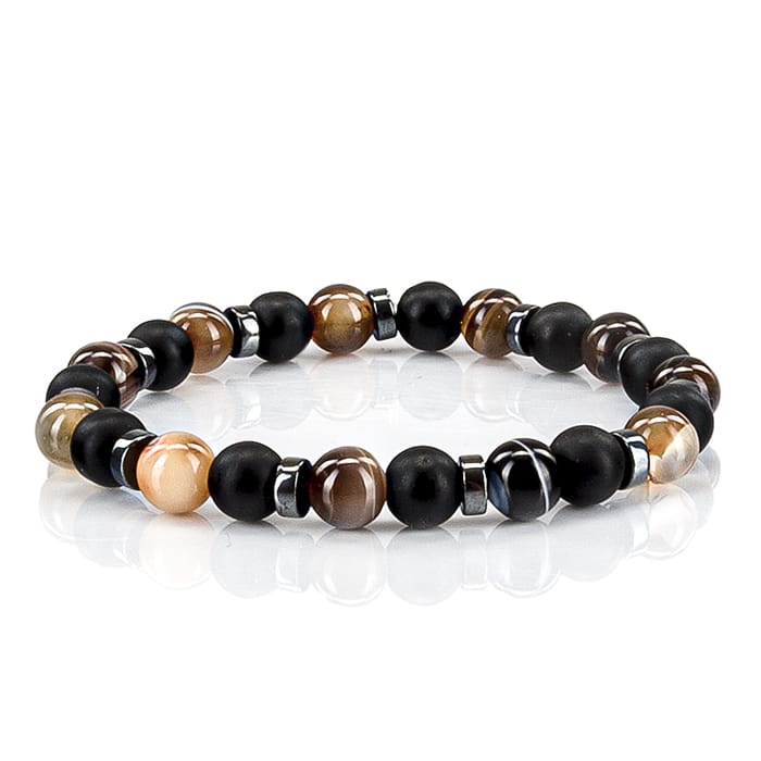 EM Men's Accessories bransoletka czarno-brązowa koraliki.jpg