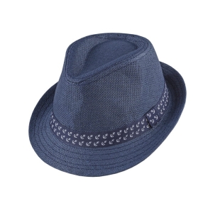 kapelusz letni em mens accessories trilby granatowy w kotwice