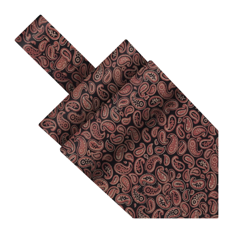 fular bawełniany em mens accessories bordowy czarny paisley