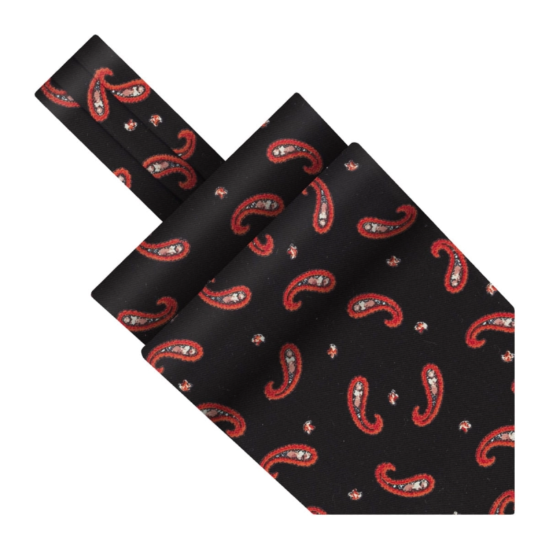 fular bawełniany em mens accessories czarny czerwony paisley