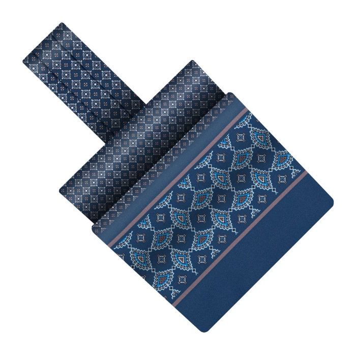 fular jedwabny em mens accessories niebieski granatowy