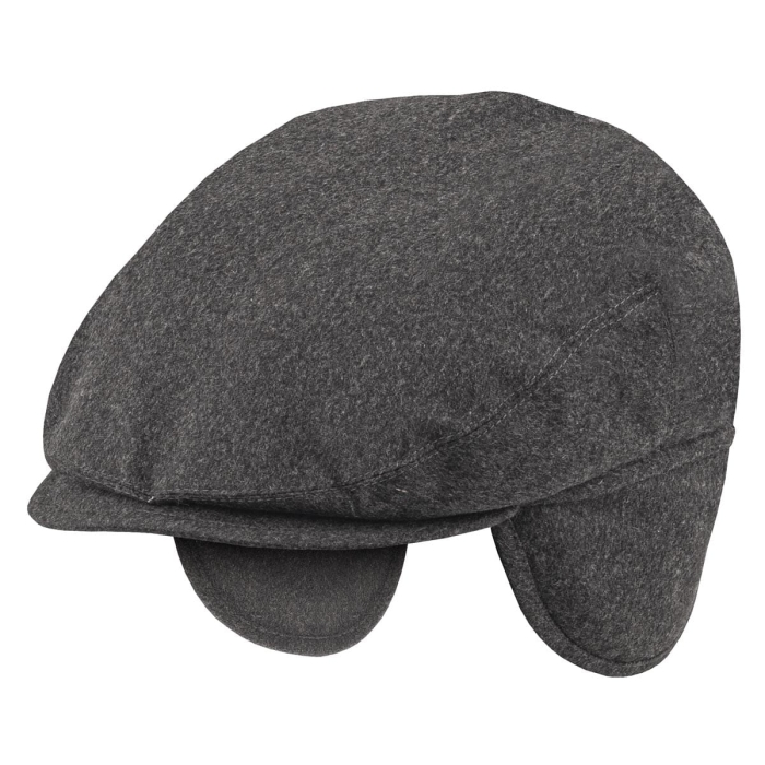em mens accessories kaszkiet nauszniki peaky blinders melanżowy szary - cyklistówka -