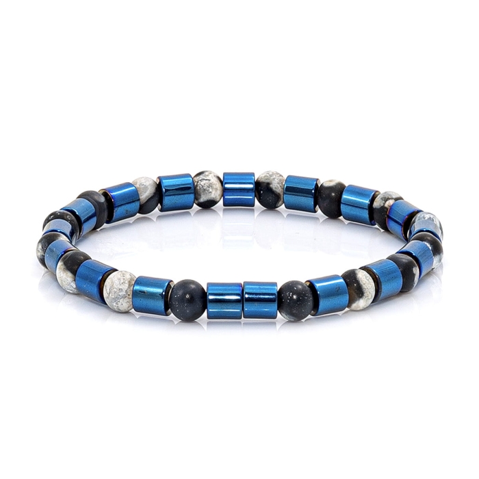 Bransoletka granatowo-niebieska koraliki