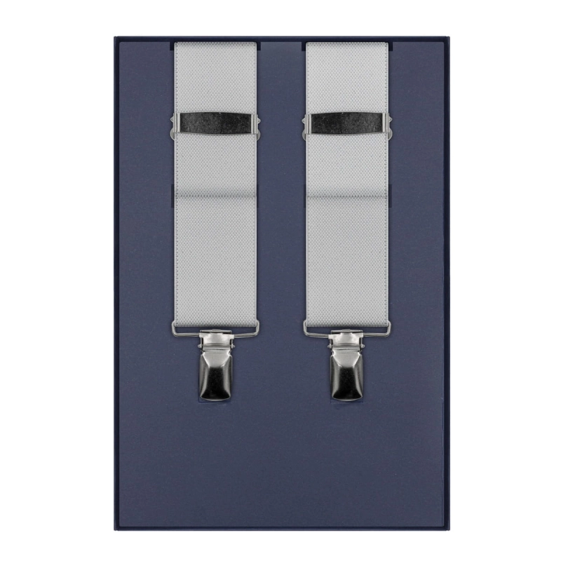 Szelki do spodni białe gładkie