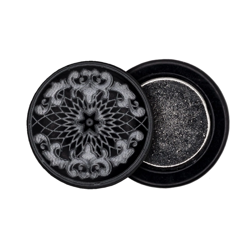 Wpinka / pins na magnes - okrągły czarny mandala