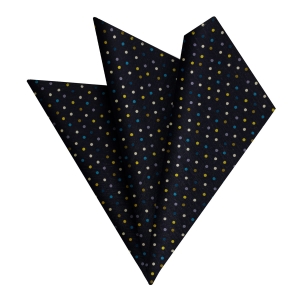 Poszetka bawełniana granatowa w grochy / kropki