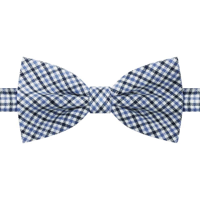 Mucha z lnu niebieska w kratę