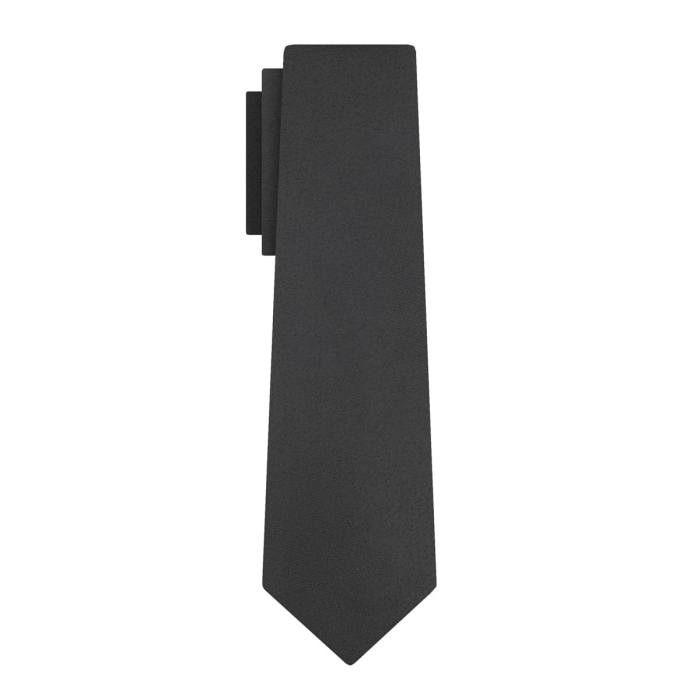 Krawat czarny gładki w mikrokropki