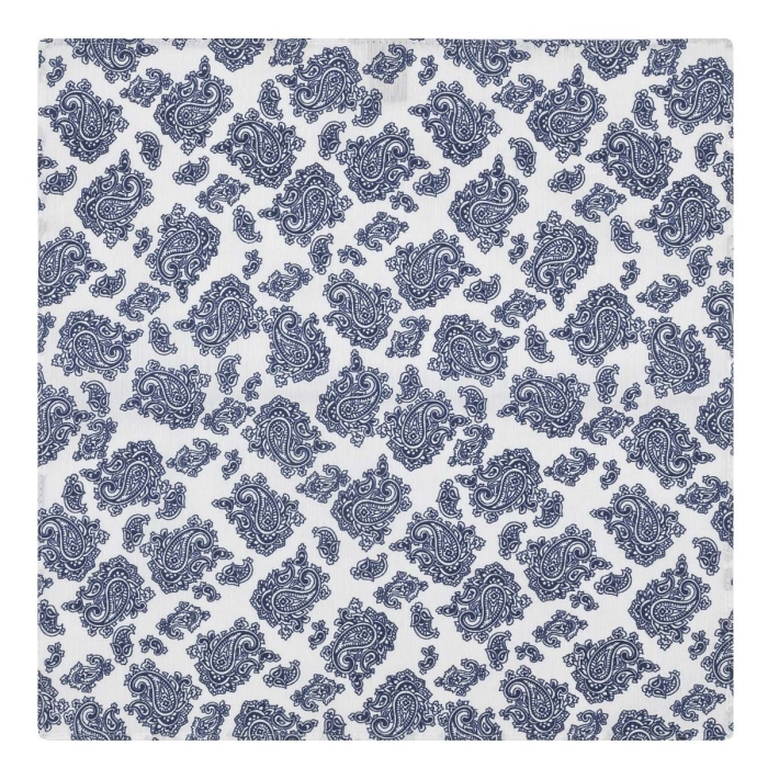 Poszetka bawełniana biała w paisley