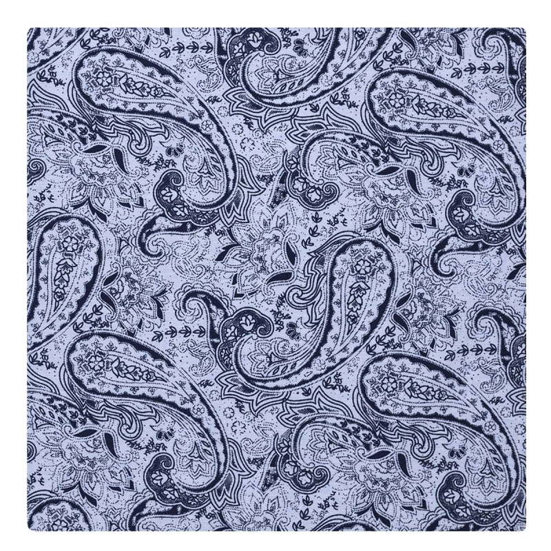 Poszetka bawełniana błękitna paisley