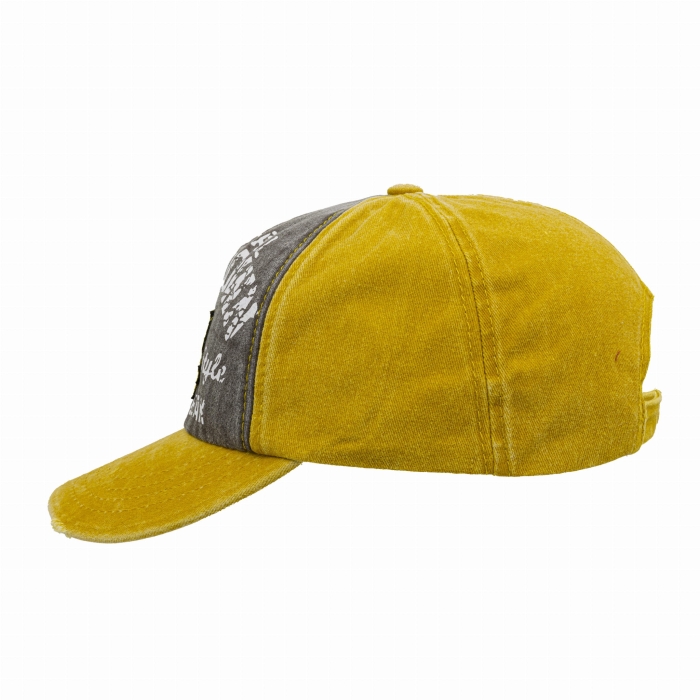 Czapka z daszkiem - bejsbolówka - bawełniana musztardowo-szara