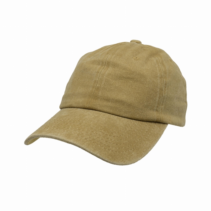 Czapka z daszkiem - bejsbolówka - bawełniana musztardowa melanżowa