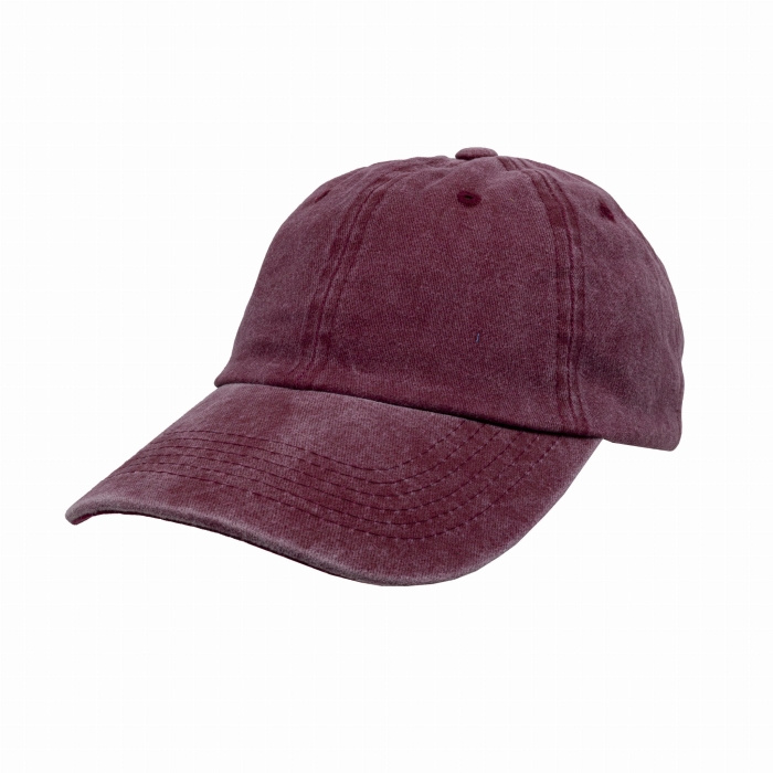 Czapka z daszkiem - bejsbolówka - bawełniana bordowa melanżowa