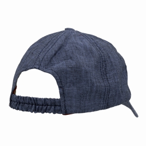 Czapka z daszkiem - bejsbolówka - lniana granatowa