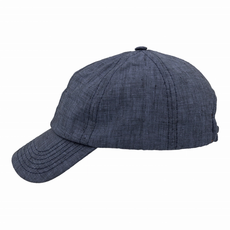 Czapka z daszkiem - bejsbolówka - lniana granatowa