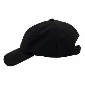 Czapka z daszkiem - bejsbolówka - lniana czarna
