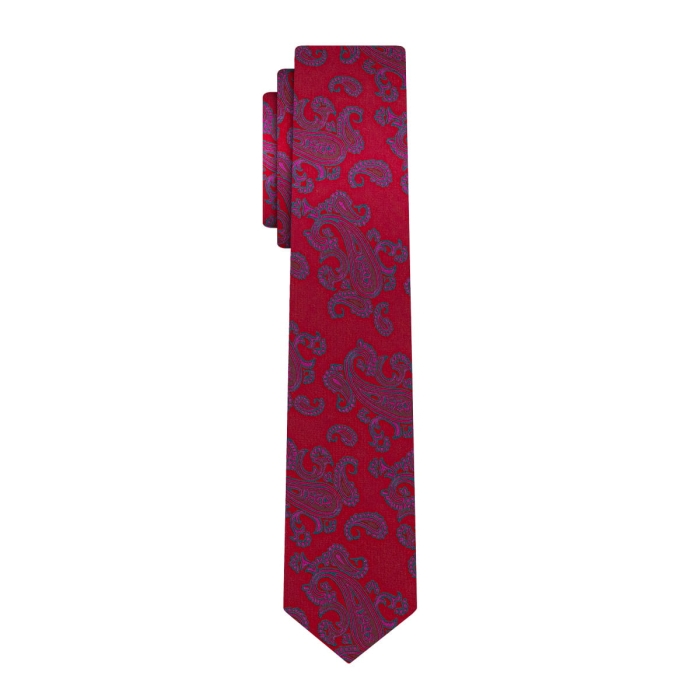 Krawat czerwony w paisley