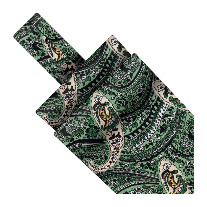 Fular bawełniany zielony miętowy w paisley