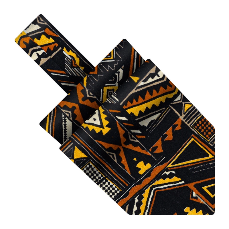 Fular bawełniany czarny w azteckie wzory