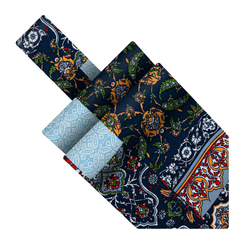 Fular bawełniany kolorowy we wzory patchwork