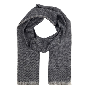 Szalik dwustronny szary granatowy melanżowy