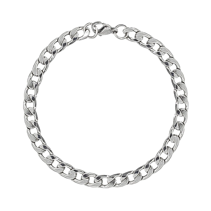 Bransoletka metalowa w kolorze srebrnym