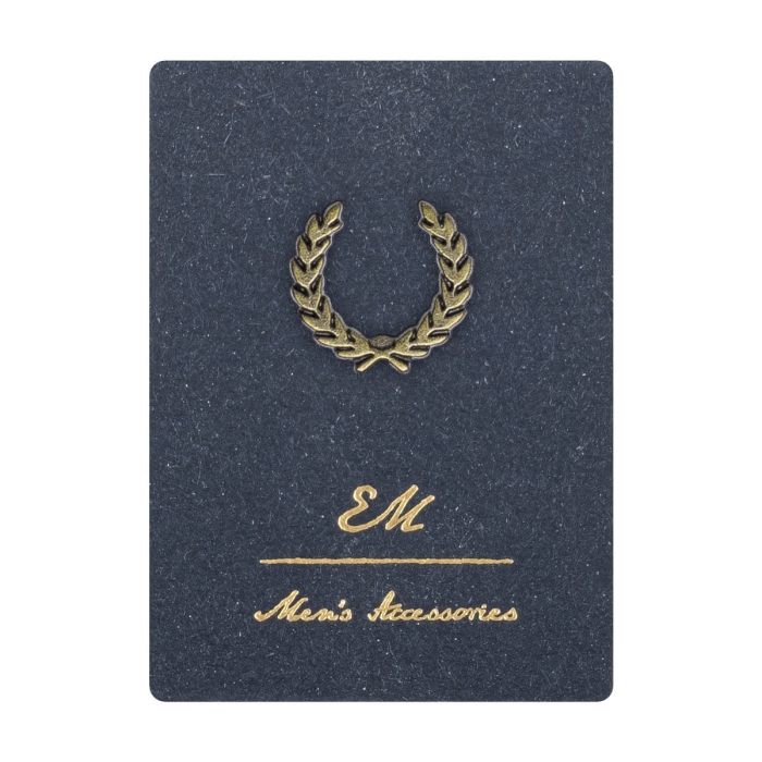 Wpinka do butonierki - metalowy herb - gałązka