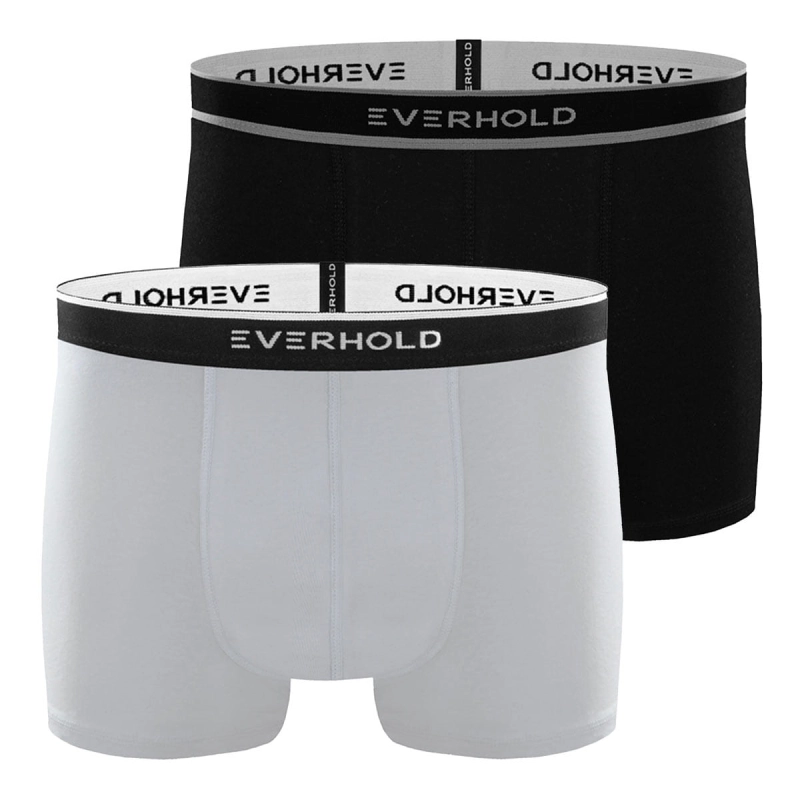 Zestaw 2 par bokserek - gładkie czarne i białe